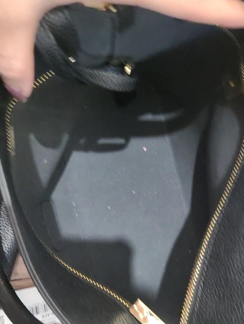 Ted Baker Black Pebbled Leather Satchel Curved Small Shopper